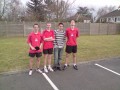 Equipe 1 Juniors qui termine � la 4eme place (Pierre, Christopher, Steven (le coach) et Valentin)